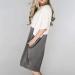 Quealent Women's Baggy House Dress Plus Size with Pockets | O-Neck Short Sleeves Casual Loose Cotton Vintage Dress in Gray - Buy Online on GoSupps.com