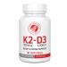 Silver Fern Vitamin K2-D3 Supplement Brand - Natural Non-Synthetic - K2-7 as Menaquinone-7 (MK-7) - D3 as cholecalciferol - Bone Heart & Energy Support (2 Bottles - 60 Capsules - 60 Servings)