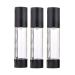 3 x black airtight pumping empty refillable plastic bottles for cream lotion toner cosmetics hygiene items fluid containers travel bottle doses 50 ml