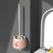 siyewio Compact Toilet Bowl Cleaning Brush Set Pink & Green Plastic Toilet Bowl Brush and Holder for Bathroom Deep Cleaning - Buy Online on GoSupps.com