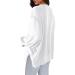 Shop Creoqiji Oversized Women's Sweatshirt - Vintage White Circular Neckline Loose Fit Long Sleeves - Buy Online on GoSupps.com