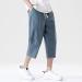 Buy Men's Lightweight 3/4 Casual Pants - Elastic Waist Wide Leg Linen Shorts for Beach & Yoga | A1-Marine XXL - Buy Online on GoSupps.com