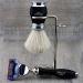 4 Pc Men's Shaving Kit | 5 Edge Razor White Badger Hair Brush Stand & Alum Pencil - Perfect Grooming Set - Buy Online on GoSupps.com
