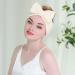 Senllori 4-Piece Spa Bowknot Hair Bands - Coral Fleece Makeup Headbands for Face Washing Showers Yoga & Skin Care - Elastic Cosmetic Accessories - Buy Online on GoSupps.com