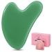 Gua Sha stones facial Jade Guasha Board Massage Tool Heart Shape Jade for face eyes neck for skin care beauty and relaxation of the body muscles (green)