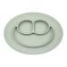 ezpz Mini Mat (Sage) - 100% Silicone Suction Plate with Built-in Placemat for Infants + Toddlers - First Foods + Self-Feeding - Comes with a Reusable Travel Bag - 6 months+