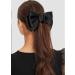 Black Satin Bow Barrette - Handmade Hair Clip for Girls & Women | 90's Summer Decor Accessory | Birthday Gift - Buy Online on GoSupps.com