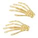 2Pcs Metal Skeleton Hands Hair Clips Alligator Hairclips Halloween Party Hair Decor Women Girls Hair Accessories