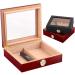 Handmade Cigar Humidor for 20 Counts Spanish Cedar Cigar Box for Men with Hygrometer Humidifier Tight Seal for Best Humidity Black - Buy Online on GoSupps.com