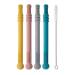 Bite ring baby 4 pieces of bite tube baby silicone bpa-free bite tube baby toddlers soft tooth toys safe chewing molars sensory toys with 1 piece of cleaning brush