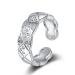 DNCG Women's Rings Open Adjustable Korean Version Simple Minor Pure Gold-Plated Rings Ins Cold Scenery Noodles Index Finger Ring Set Ring