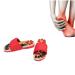 Massage shoes colorful pebble stones natural stone massage shoes foot reflex zones acupressure for foot care relaxation at home (39-red) 39 red