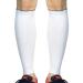 beister 1 Pair Calf Compression Sleeves for Women & Men Footless Shin Splint Leg Support Socks for Pain Relief Recovery Running Travel Cycling Nurse White L