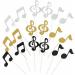 Nenluny 36pcs Music Cupcake Toppers Glitter Music Symbols Notes Cake Toppers for Birthday Baby Shower Wedding Music Party Decoration