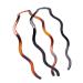 Set of 2 Women Girls Hard Plastic Headband Hair Hoop Black and Brown High-grade Headwear Hairband (Style E#)