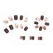 Gold & Brown Short Press On Nails - 24PCS Reusable Artificial Acrylic False Nails for Women - Buy Online on GoSupps.com