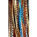 Grizzly Extensions ClipIn Feather Extensions Natural+Turquoise for blonde hair