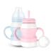 ANTUREBAY Toddler Cups with Straws  Silicone Spill Proof Sippy Cup with Removable Handle  Training Drinking Cup For Baby6+ Months 6 oz (Pink) (Blue&Pink)