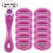 ShaveMOB 6-Blade Women's Razor Kit (Flex Head Handle + 12 Refills) - The Perfectionist Shaving Kit 13 Piece Set