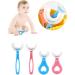 U-Shaped Children's Toothbrush (Blue, 9cm) - Ages 2-6 | Easy Clean for Kids - Buy Online on GoSupps.com