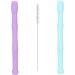 Nopperz toothing aid with bite ring bite tube baby double pack - relief and color joy for happy babies on the way to the first teeth BPA -free made of silicone purple and blue