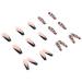 Black Leopard Extra Long Nude Coffin Press on Nails - 24PCS Luxury Acrylic Glossy False Nails for Women and Girls - Buy Online on GoSupps.com