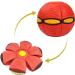 WACURRENTHYD New UFO Pet Flying Saucer Ball Portable Flying Toys Creative Fly Saucer Stomp Magic Balls Magic Frisbee Dog Toy Ball Fun Puppy Interactive Flying Flat Throw Disc Balls Toy (Red)