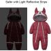 JiAmy Baby Girls' Snowsuit Romper Hooded Jumpsuit | Burgundy | 12-18 Months - Buy Online on GoSupps.com