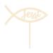 Alsino Sustainable Wooden Cake Topper for All Occasions | Wedding Birthday Baptism Birth Communion Confirmation - Ichthys Fish (La-112) - Buy Online on GoSupps.com