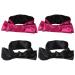 EleCharm Sleep Mask Silk Satin Eye Mask Blindfold Band Light Cover Multi-Functional 59inch (Rose Red 2pcs + Black 2pcs)