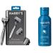 For Men's Harry's Manual Craft Razor Handle and Two 5-Blade Razor Cartridges Metallic with Men's Post-Shave Balm with Aloe 3.4 fl oz