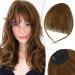 RUWISS Clip in Fringe 100% Human Hair Clip in Bangs Wispy Bangs Fringe with Temples Fringe Extensions Clip in Hair for Women Bangs Hairpieces for Daily Wear(Light Brown) 5 5 g (Pack of 1) Light Brown