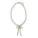 Oralgo's fashionable necklace with loop trailer handmade pearls collarbone chain for women and girls elegant choker art pearls and alloy