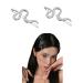 2pcs Metal Snake Hair Clips Barrette for Girls Vintage Hair Accessories for Women Silver Tone