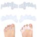 2 Pairs Silicone Toe Separators 2 Kinds Soft Gel Toe Straighteners Stretcher Bunion Corrector Crooked Big Toe Spreader Hammer Toes Spacers for Women Men Correcting Overlapping Yoga Bent Toes