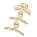 3 Pack Metal Hair Claw Clips, Nonslip Gold Hair Clips, Large Strong Hold Jaw Hair Clamps, Large Hair Clips for Thick Hair, Hair Catch Barrette Jaw Clamp Hair Claws Hairpins Hair Accessories for Women 3 Count (Pack of 1) Large