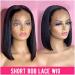 Brazilian Straight Bob Wig Human Hair 12 Inch | Middle Part Short Bob Lace Frontal Wig for Black Women - Natural Color - Pack of 1 - Buy Online on GoSupps.com