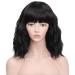 Battnot Short Black Bobo Wig - Brazilian Full Synthetic Hair Heat-Resistant Natural Wave (35cm) - Buy Online on GoSupps.com