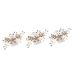 minkissy pearl hair comb Wedding Headpiece Wedding Flower Hair Comb bridal leaf flower hair wedding hair clips for brides Bride Wedding Headdress Metal crystal Comb