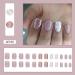 SINLOV Short Nude Pink Glitter Fake Nails Square French False Nails Glossy Press on Nails Ballerina Acrylic Full Cover Nails for Women and Girls - Buy Online on GoSupps.com