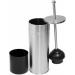 Chrome Toilet Plunger with Holder | Heavy Duty Deep Cleaning | Bathroom Metal Canister with Drip Cup | Silver - Buy Online on GoSupps.com