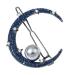 Lurrose Hair Clips Moon Hair Barrette Pearl Rhinestone Hair Pin Metal Hair Clamp Hair Accessories for Women Girls Hairstyle