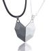 Xinlon 2 pieces of cardiac magnet pair necklace magnetic chain puzzle for couples matching necklaces for magnetic couples for friend friend husband wife best friend