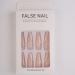 Xerling 24Pcs Long Coffin Press-On Nails with Stripe Designs - Glossy Transparent Ballerina Full Cover Fake Nails for Women & Girls (Pattern G - Buy Online on GoSupps.com