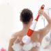 Electric Body Shower Brush/Bath Cleaning Brush/Long Handle Waterproof Skin Massager Scrubber Exfoliation Kit (Rose)