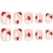 24pcs Short Square French False Nails, Red Heart Stick on Nails - Removable Glue-on Acrylic Full Cover Nail Art Set for Women and Girls | 0199Y01 - Buy Online on GoSupps.com