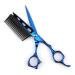 Hair Cutting Scissors 6 Inch Professional JP440c Steel Blue 2 in 1 Hair Scissors with Comb Haircut Barber Hair Cutting Shears Hairdresser Scissors Cutting Scisssor