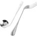 Lurrose Left-Handed Curved Cutlery Set - 4-Piece Self-Feeding Spoon & Fork for Adaptive Eating - Durable Steel 17x4.5cm - Buy Online on GoSupps.com