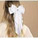 Satin Hair Bow for Women - Large Barrette Ribbon for Girls - White Silk Hair Clip Accessory - Buy Online on GoSupps.com