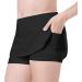Girls Low Waist Black Sports Shorts with Pockets | Size 10-11 Years - Buy Online on GoSupps.com